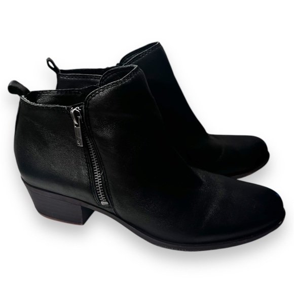 Lucky Brand Women’s Basel Bootie Ankle Boot Black Leather - Picture 6 of 11